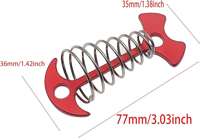 GWAYN 5 Pack Deck Anchor Pegs 3.0 Inch Aluminium Alloy Fishbone Tent Stakes with Spring Buckle Portable Wind Rope Anchor Camping Tent Nail