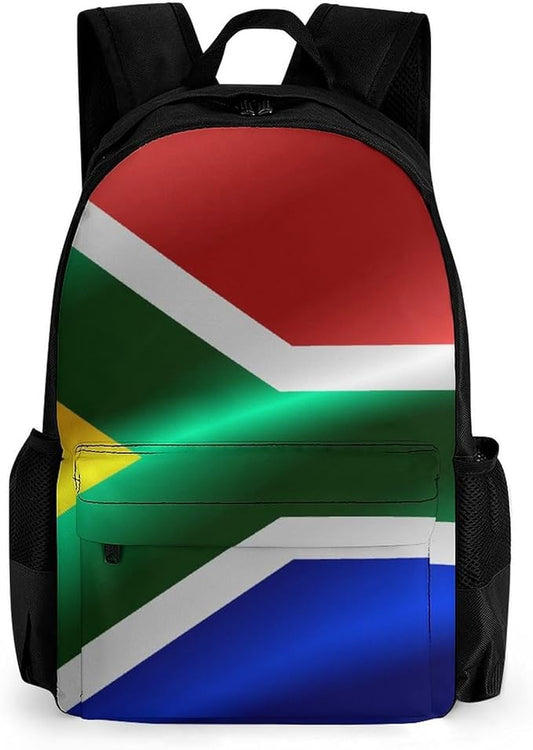 Men Women Lightweight Flag Of South Africa Casual Daypack Big Capacity Bookbag With Padded Straps for Gym Travel Walking Cycling