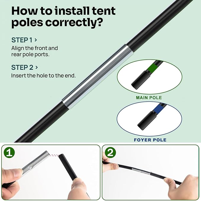 Pickup Truck Tent, Waterproof PU2000mm Double Layer for 5.5-6.0ft,Portable Truck Bed Tent with Rainfly,Spacious 2 Person Camping Tent,Green & Gray