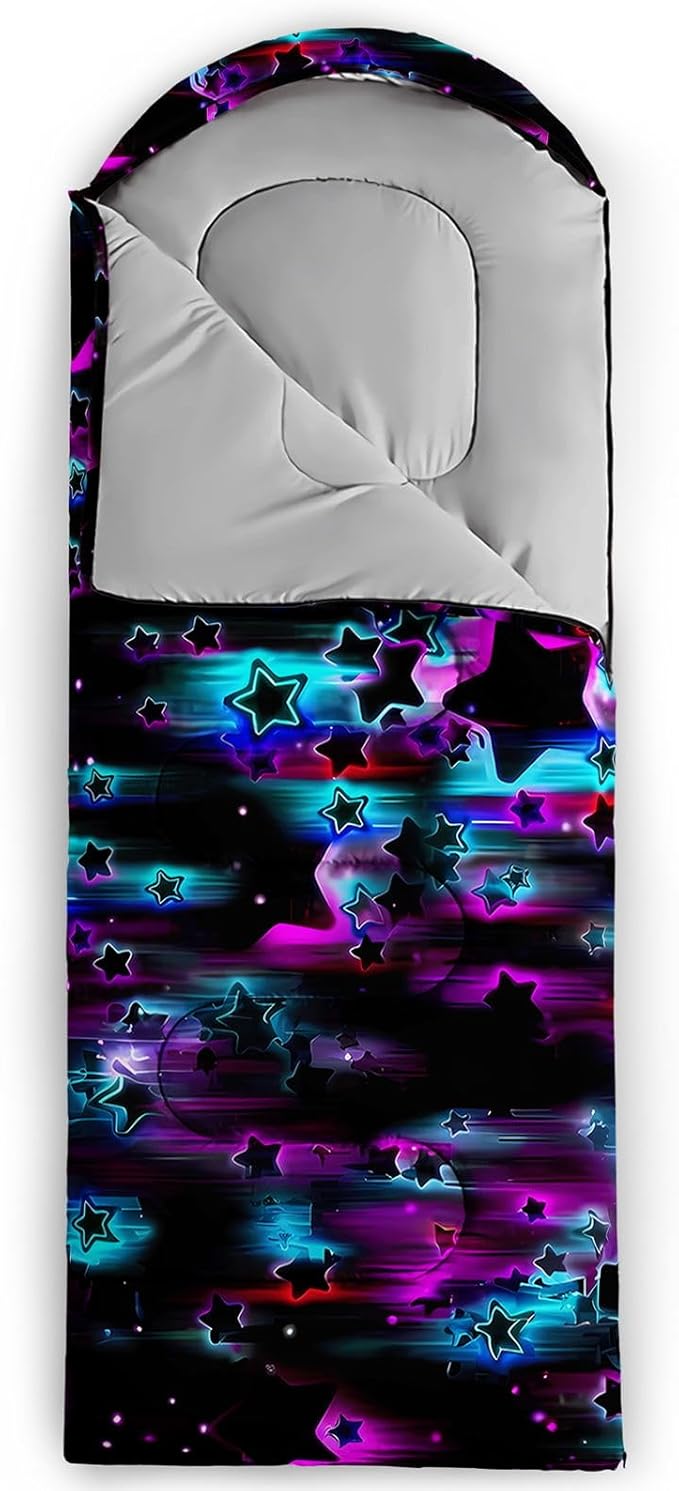 Kids Sleeping Bag for Boys Girls,Bohemian Cowboy Print-Lightweight Warm Portable Outdoor Indoor-Waterproof Cold Weather Resistant Sleeping Bag for Camping Hiking