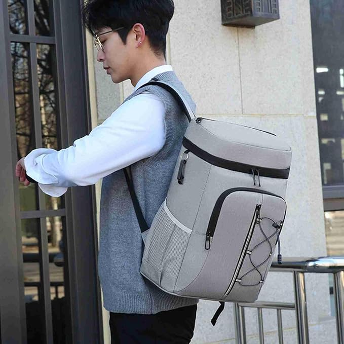 Insulated Cooler Backpack Leak Proof Aluminum Foil Inner Oxford Exterior for Camping Hiking Outdoors