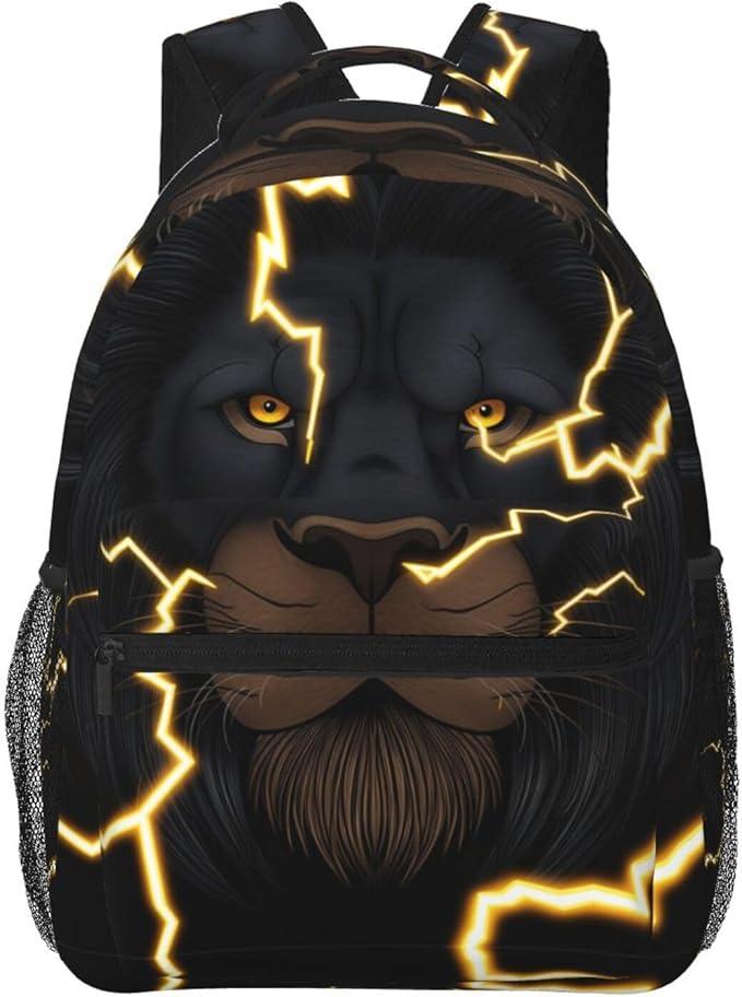 Backpack Lightweight Anti-Theft Multipurpose Golden Cool Lion Art Shoulder Bag Large Capacity Travel Hiking Backpack With Padded Straps