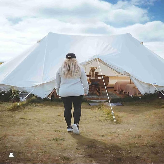 8 10 Persons 2316.5ft Canvas Tent Bell Tent Glamping, 4 Seasons Yurt Tent for Camping, Heavy Cotton Canvas Tent for Family Camping,Outdoor Hunting,or Party Tent.
