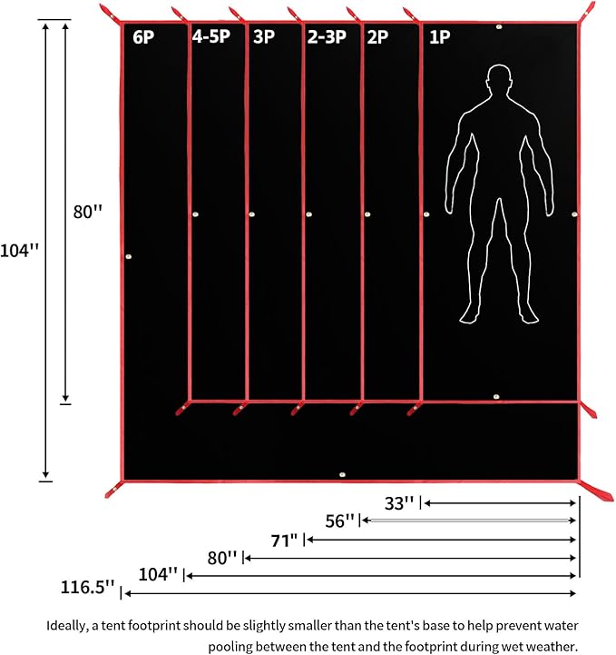 Frelaxy Tent Footprint, Waterproof Camping Tarp, Durable Tent Floor to Elevate Your Camping, Hiking, Backpacking, Hammock, Beach Experience