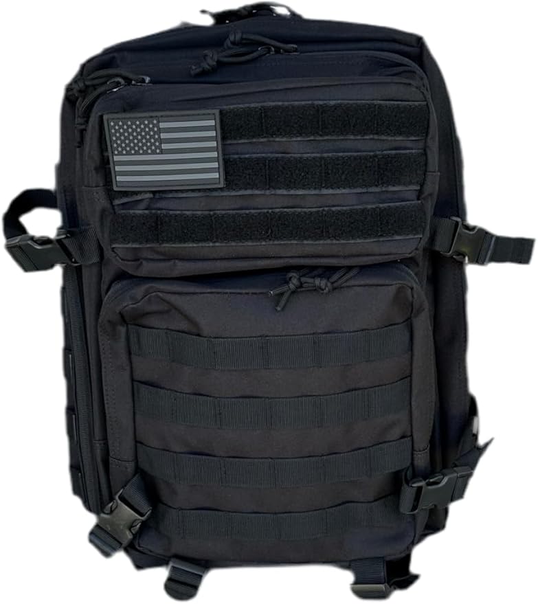 40L Tactical Backpack – 900D/1000D Molle Assault Pack, 3-Day Survival, Hiking, Camping, Travel Gear (BLACKOUT STEALTH)