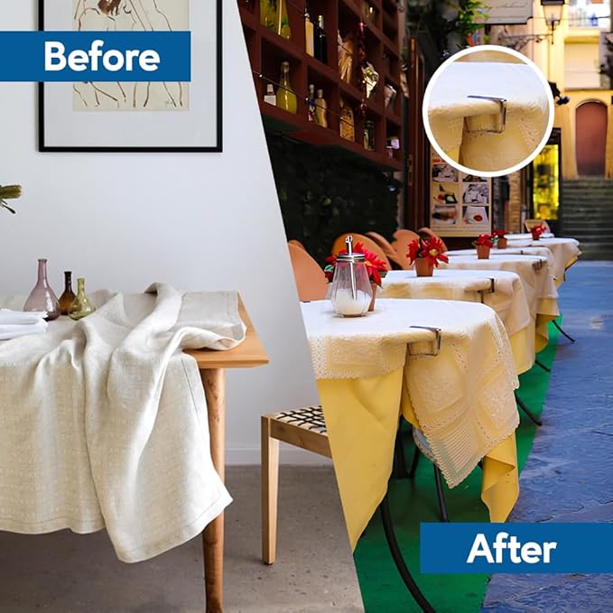 12Pcs Picnic Tablecloth Clips for Outdoor Tables - Stainless Steel Large Table Cloth Clip, Fits for 2.5” Thick Tables, Metal Clamps for Picnic Table Clips, Dining Table Cloth Holder