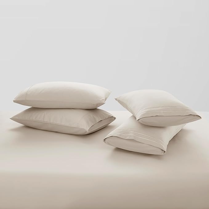 Clara Clark King Sheets - Hotel Luxury 6 Piece Bed Sheets for King Size Bed - Soft Bedding Sheets & Pillowcases, Fits Mattress up to 16 inch deep. King, Linen