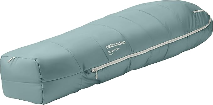 Retrospec Dream Mummy Sleeping Bag - 30°F Camping & Travel Essential Gear with Water - Resistant Shell & Synthetic Fill - Zippered Pocket & Stuff Sack