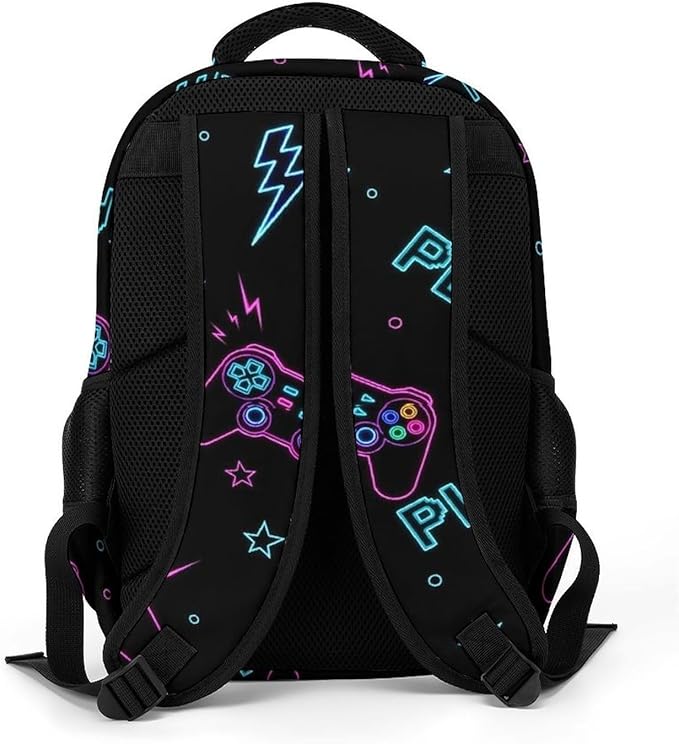 Business Laptop Backpack Games Video Game Blue, Waterproof Travel Anti Theft Computer Bag with Water Bottle Pockets Gifts for Men Women