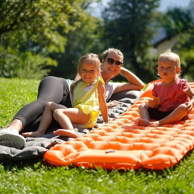 Lounge Mat - Your Portable Chill Zone Thick Memory Foam Sleeping Pad for Outdoor Camping Self Inflating Air Mattress with Pump Folding Backpacking Bed Mat Hiking Essentials Gear(Blue)