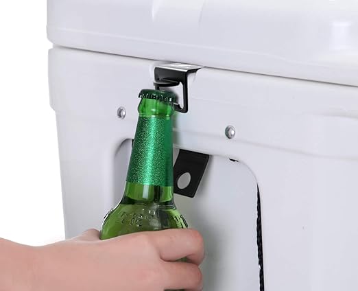 Noa Store Cooler Lock Bracket with Bottle Opener Compatible with Yeti/RTIC Coolers, Made of Highest Grade Stainless Steel (316L) (Black)