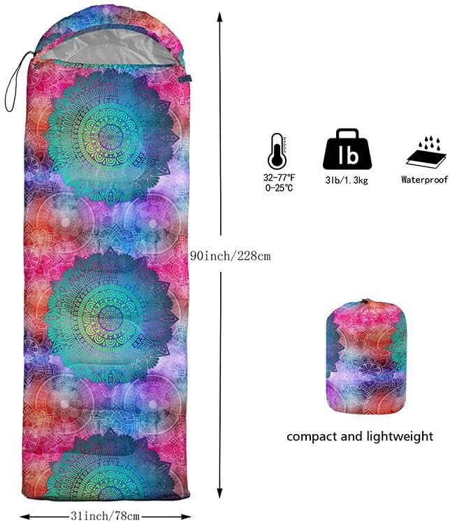 Sleeping Bag for Kids Adults,Brown Giraffe Fur Pattern-Lightweight Warm Portable Outdoor Indoor-Waterproof Cold Weather Resistant Sleeping Bag for Camping Hiking