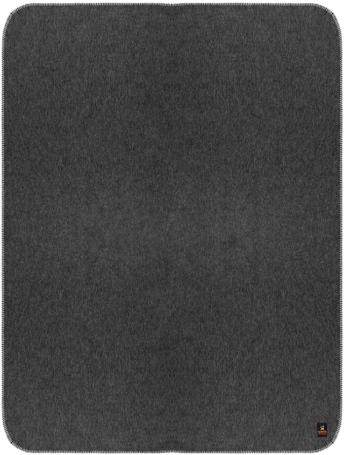 Thick Alpaca Wool Blanket Heavyweight Camping Outdoors Indoors Soft Peru Twin Size Biface Design (Gray/Blue, Twin Size)