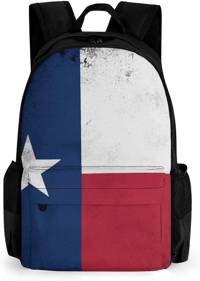 Polyester Daypack for Hiking Work Running, Big Capacity Anti-Theft Multipurpose Shoulder Bag, Texas State Flag Travel and Sport Backpack Rucksack