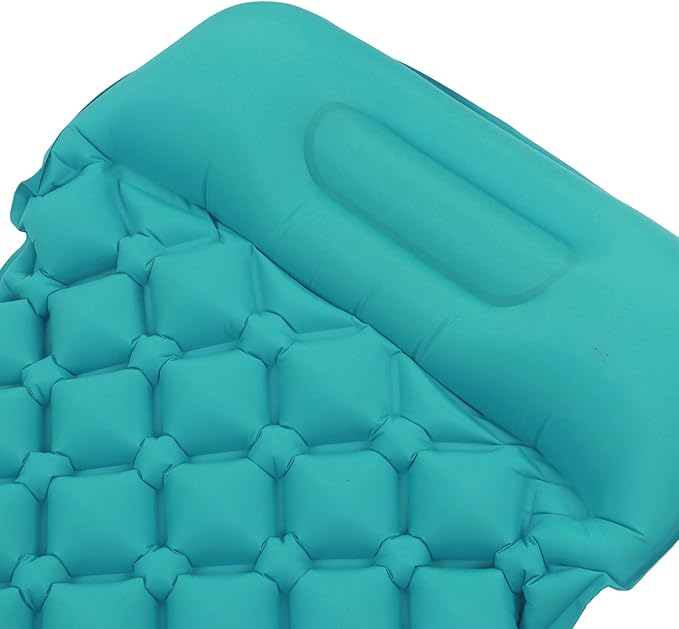Sleeping Pad for Camping, Camping Sleeping Pad, Ultralight Inflatable Sleeping Mat with Built in Foot Pump & Pillow, Upgraded Compact Camping Air Mattress for Camping, Backpacking (Peacock Blue)
