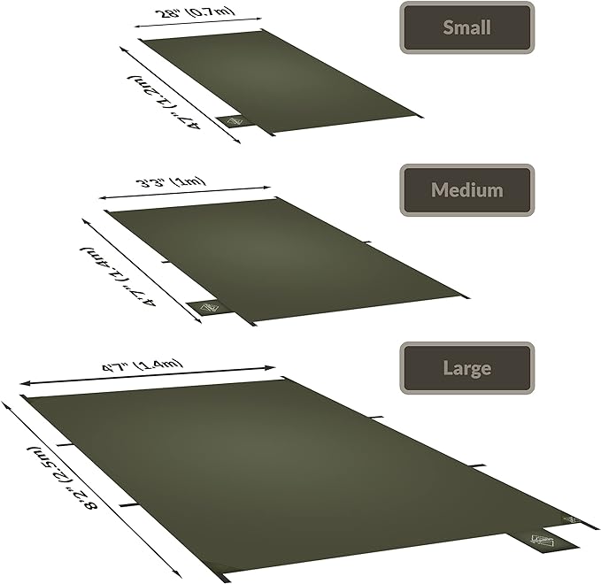 Onewind Small Footprint, 4000mm Waterproof Rate PU Coating, 47" * 27" Ultralight Camping Ground Sheet with Carry Bag for Backpacking, Camping, Picnic, Mat