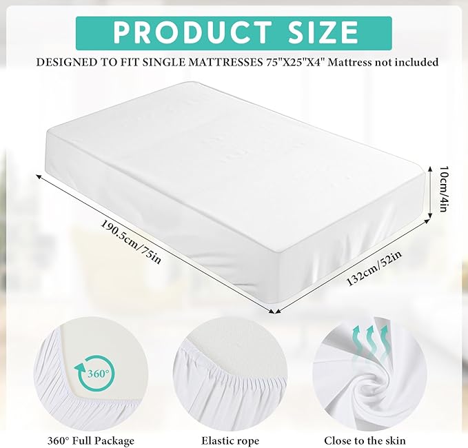 Breling Fitted Sheet (Sheet Only) Compatible with Milliard Trifold Mattress Folding Mattress Fitted Microfiber Bedclothes for Camp Bunk Rvs Bed(White,2 Pcs,Full,4'')