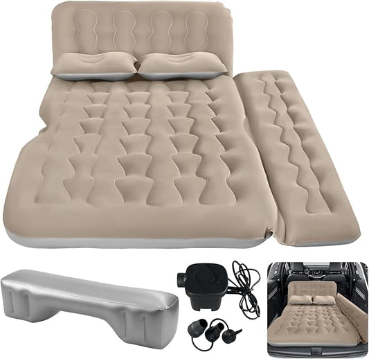 SUV Air Mattress Camping Bed - Car Mattress Back Seat Portable Foldable Car Air Bed SUV Sleeping Pad Car Bed Mattress for Sedan SUV Truck-Grey-YX