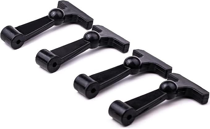 4 Pcs Heavy Duty Cooler Latches Replacement Compatible with YETI Tundra RTIC and Other Related Coolers Lid Latch Parts Accessories Ergonomically Improved Design Black