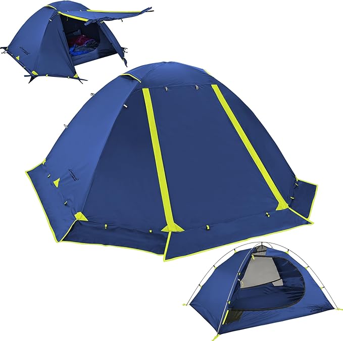Clostnature Lightweight Backpacking Tent - 1/2 Person 4 Season Ultralight Waterproof Camping Tent, Large Size Easy Setup Tent for Winter, Cold Weather, Family, Outdoor, Hiking and Mountaineering