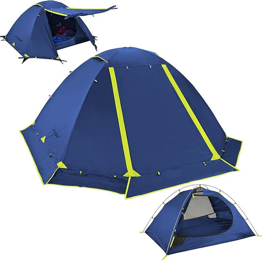 Clostnature Lightweight Backpacking Tent - 1/2 Person 4 Season Ultralight Waterproof Camping Tent, Large Size Easy Setup Tent for Winter, Cold Weather, Family, Outdoor, Hiking and Mountaineering