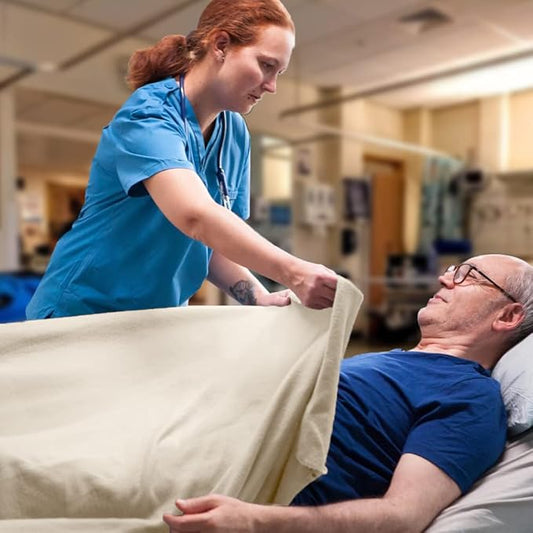 Avalon Bedding Hospital Blankets Twin Size 100% Cotton Thermal Blanket Hospital Style Blanket - Lightweight Hospital Blanket - Hospital Blankets - General Hospital Blanket Twin 90x70 Inches (Natural)