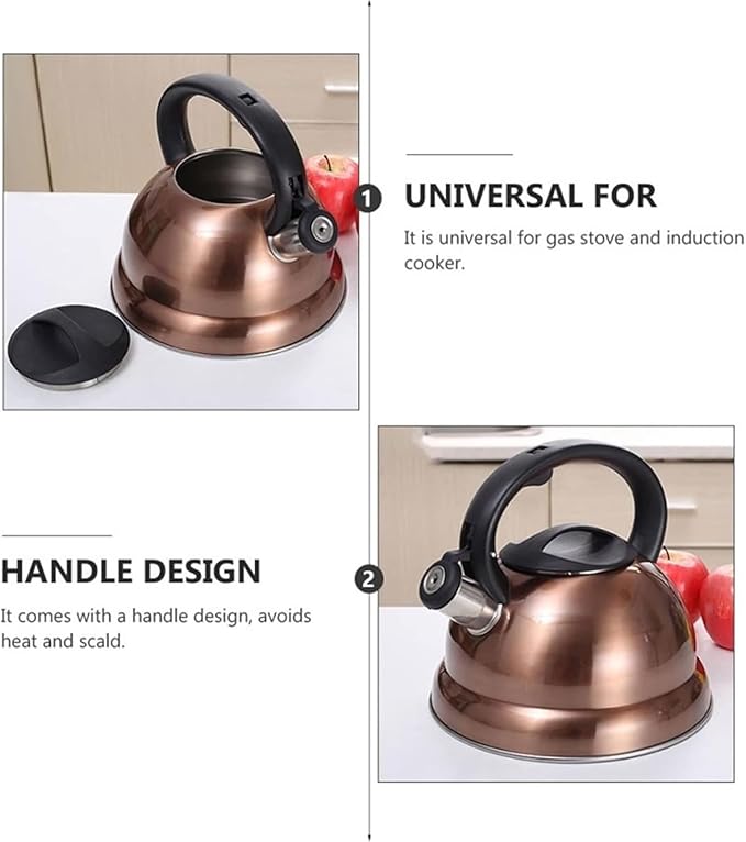 Camping Coffee Tea Pots Tea Kettle, Whistling Tea Pots with Ergonomic Heat-Resistant Handle for Stove