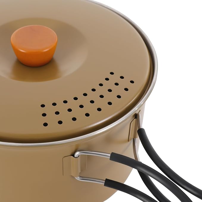 Camping Cookware Set Portable Camping Cooking Set 304 Stainless Steel Camping Pots and Pans Set Campfire Cooking Equipment with Storage Bag for Outdoor Camping Hiking Picnic for 2-3