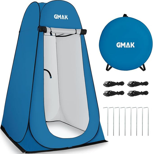 GMAK Pop Up Privacy Shower Tent, Portable Pop Up Beach Dressing Changing Room UV/Rain Outdoor Privacy Shelter Camping Tents, Shower Room Toilet Shelters for Outdoor Hiking Beach Picnic Fishing, Blue