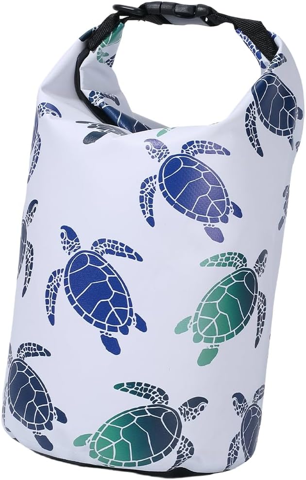 Floating Waterproof Dry Bag Backpack 5L Lightweight Sea Turtle Waterproof Backpack PVC Roll Top Dry Bag Sack for Kayaking Boating Camping Fishing Swimming Rafting Hiking Outdoor Activities