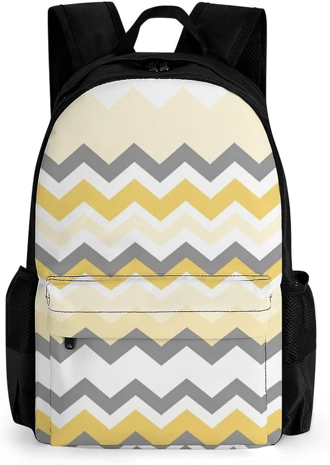 Lightweight Backpack for Gym Travel Bicycle, Big Capacity Multipurpose Anti-Theft Carry On Bag, Yellow Grey Gray Travel Hiking Bag Day Pack