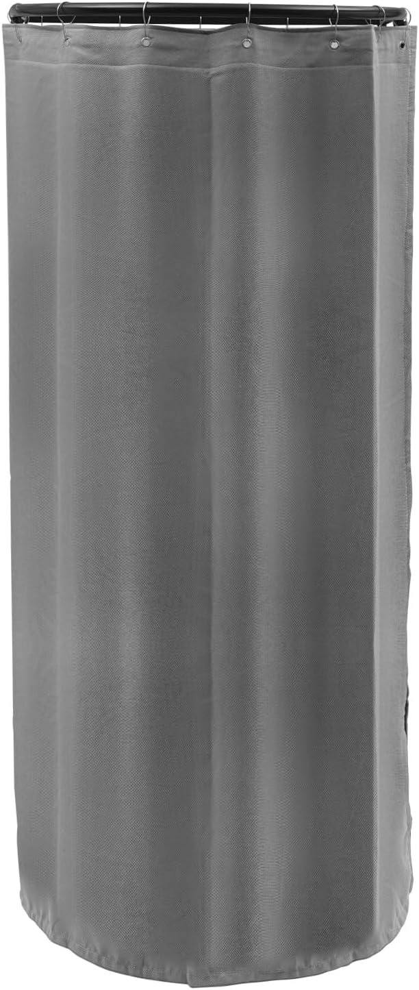 D-Shaped Portable Changing Tent - Grey Privacy Dressing Room for House, Office, Shopping Mall - Removable, Indoor/Outdoor, Boutique Fitting Room
