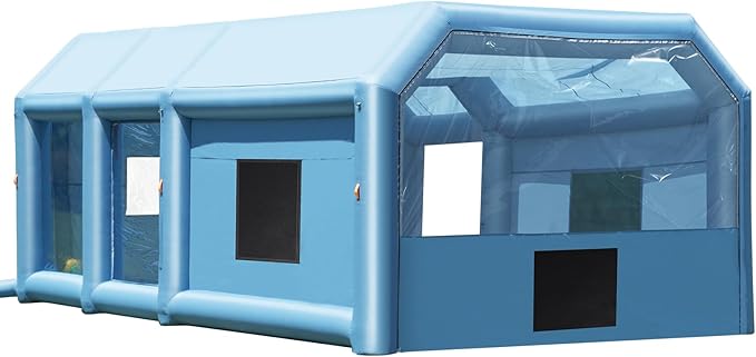 VEVOR Inflatable Paint Booth, Portable Car Paint Booth for Large Truck, 29.5 x 15.7 x 11.8 ft, with 950W+750W Powerful Blowers and Air Filter System, Van, Machinery
