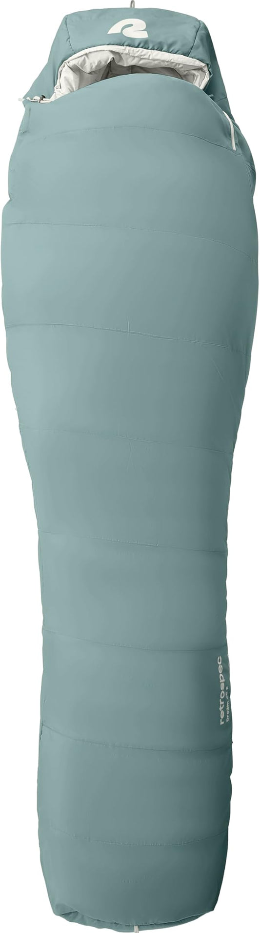 Retrospec Dream Mummy Sleeping Bag - 30°F Camping & Travel Essential Gear with Water - Resistant Shell & Synthetic Fill - Zippered Pocket & Stuff Sack
