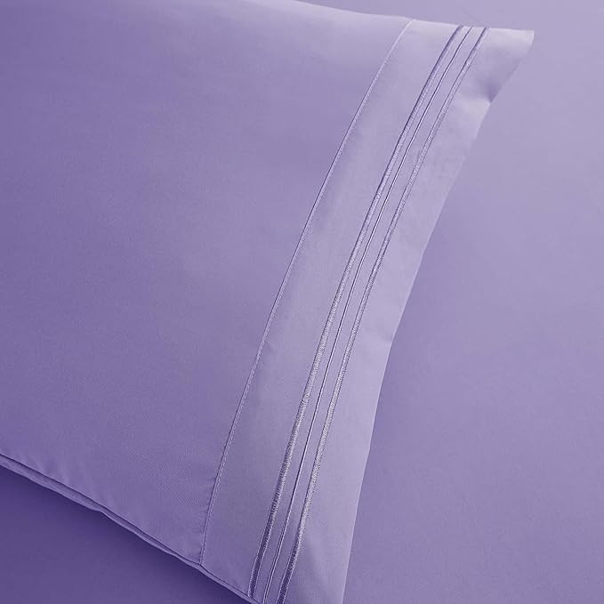 Clara Clark Twin XL Sheets, 5 Piece Set - Hotel Luxury Bed Sheets, Super Soft Bedding Set, Twin XL Size, Lavender
