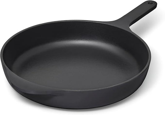 Caraway Cast Iron Skillet - 10.5” Enameled Cast Iron Pan With 3 Layer Enamel Coating - No Seasoning Required - Compatible With All Stovetops - Free From Forever Chemicals - Charcoal
