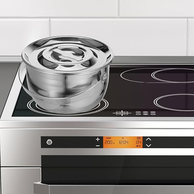 LIFKOME Stainless Steel Camping Pot with Lid Lifter Handle Camp Cookware Pot Portable Hanging Cooking Pot for Camping Cooking, BBQ, Basting, or Baking 2.5/4 Quart