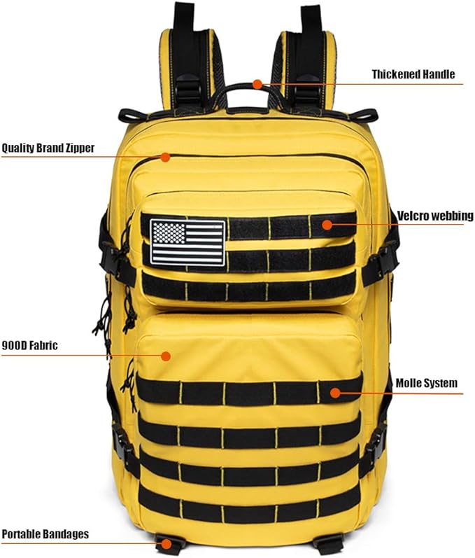 QT&QY 45L Military Tactical Backpacks Molle Army Assault Pack 3 Day Bug Out Bag Hiking Treeking Rucksack…