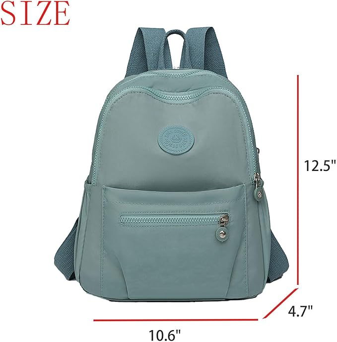 Simple Casual Solid Color Lightweight College Work Backpack Anti Theft Travel Backpack Daypack for Women (Grey Blue)