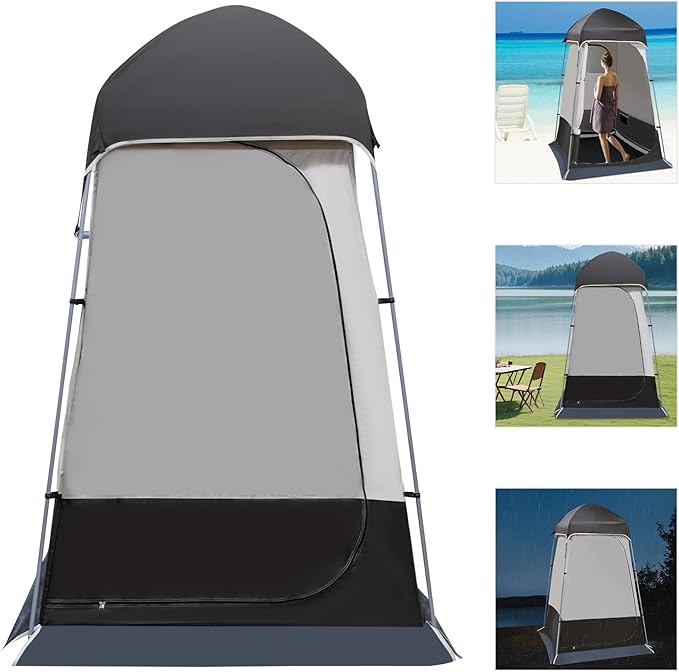Shower Tent for Camping Outdoor Privacy Tent 63 * 63 * 94.5" Spacious Camping Changing Tent Dressing Room Portable Toilet Tent Camping Privacy Shelter Instant Outdoor Rain Shelter (Coffee Brown)