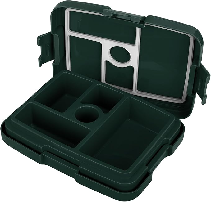 FOCO NFL Unisex-Adult Officially Licensed Team Color Stripe Primary Logo Football Leak Proof 5 Compartment Bento Lunch Box - Green Bay Packers