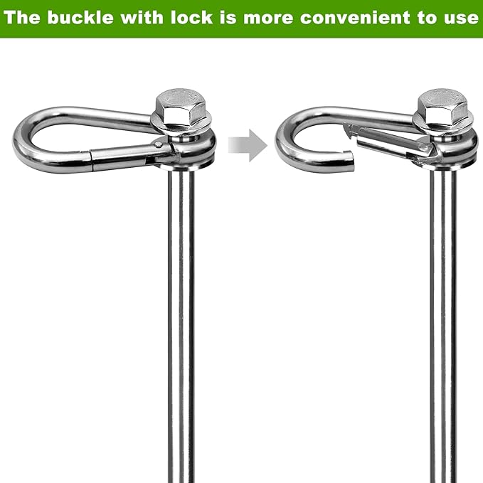 SELEWARE 4 Pack Trampoline Stakes Heavy Duty Ground Anchors High Wind Trampoline Stakes Anchors Spiral Earth Anchors for Secure Animals Trampolines Tents Shed Swing Set Mobile Homes Carport