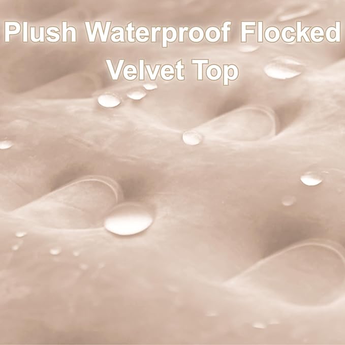 Semi-Frosted Full Air Mattress - 18 Raised Comfort Air Bed, 650lb Capacity w/USB Pump | Ultra Plush Khaki Velvet Top | Camping & Guest Bed | Fast Inflation & Leak-Proof
