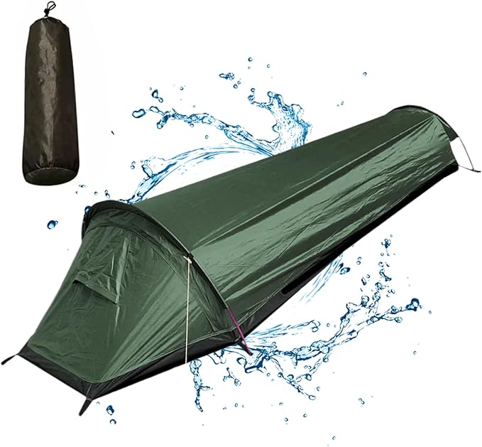 One Man Tent, Ultralight Waterproof Backpacking Tent with Fine Mesh for Hiking