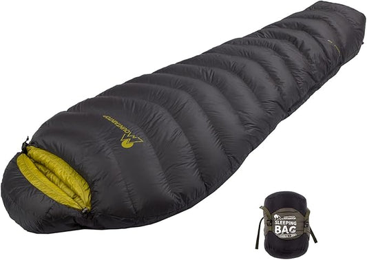 Mountaintop Ultralight Mummy Down Sleeping Bag 650 Fill Power Duck Down Suits for 32 Degree F for Camping Hiking Backpacking