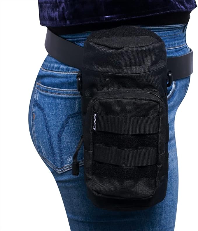 Molle Water Bottle Holder, Tactical Water Bottle Pouches for Backpack with D-Ring Hook
