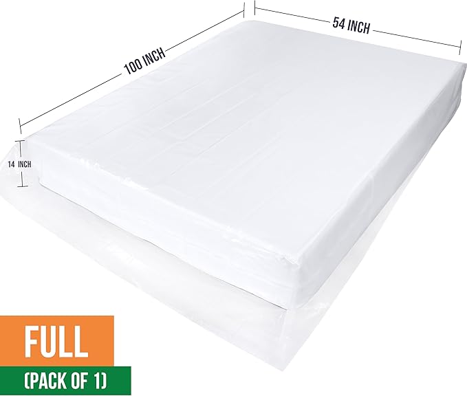 Utopia Home Full Size Mattress Cover for Moving, 4 Mil Heavy Duty Plastic Mattress Bag for Disposal, Mattress Encasement Fits Mattresses up to 14 Inches, Mattress Bags for Moving