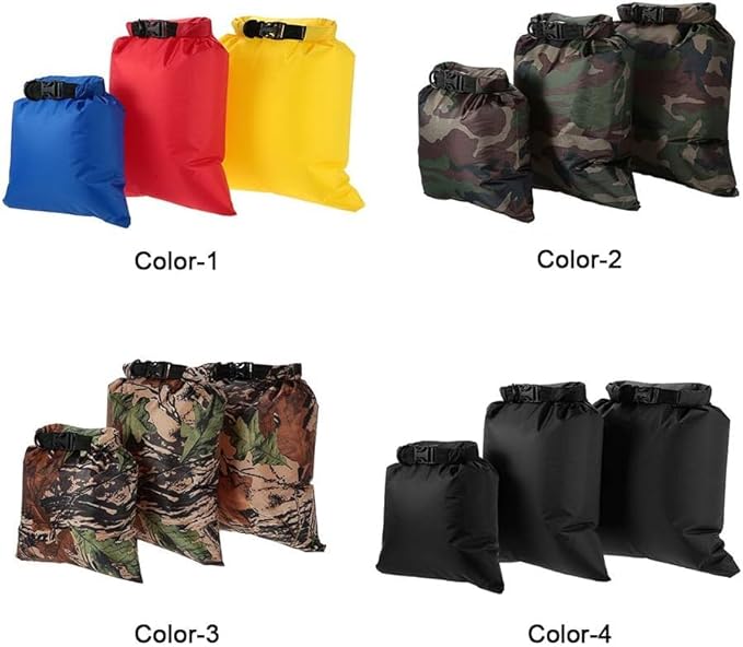 Lixada Waterproof Dry Bags, 3/5/6 Pack Ultimate Dry Sack - 3L+5L+8L Lightweight, Roll Top Outdoor Dry Sacks for Kayaking Camping Hiking Traveling Boating Water Sports