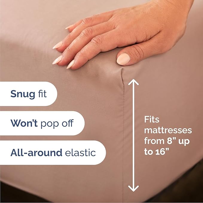 Cal King Size 4 Piece Sheet Set - Comfy Breathable & Cooling Bed Sheets Set - Hotel Luxury Bedding for Women, Men, Kids, Teens, Boys & Girls - Deep Pockets, Ultra-Soft, Wrinkle Free - Oeko-Tex - Mauve