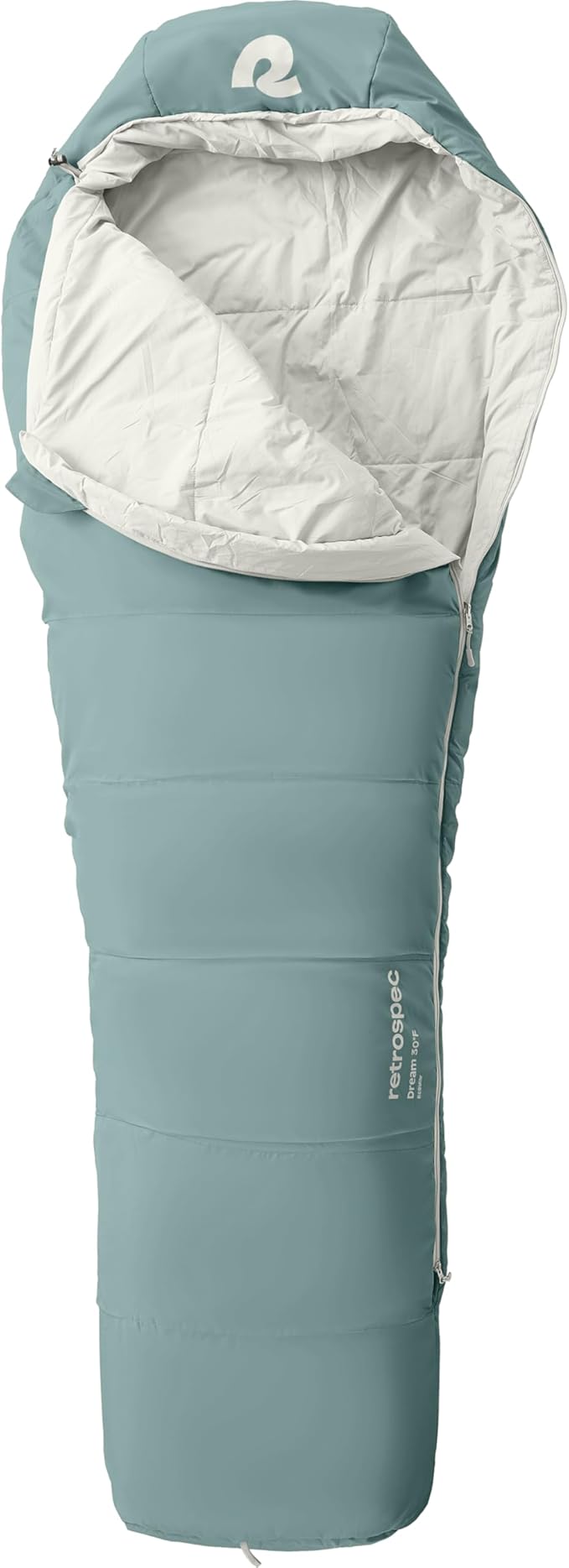 Retrospec Dream Mummy Sleeping Bag - 30°F Camping & Travel Essential Gear with Water - Resistant Shell & Synthetic Fill - Zippered Pocket & Stuff Sack